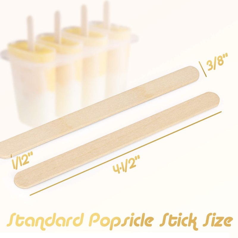 Magicfly 1000pcs Popsicle Sticks, Natural Wooden Food Grade Craft Sticks, 4-1/2 Inch Great Bulk Ice Cream Sticks for Craft Project, Home Decoration - Image 2